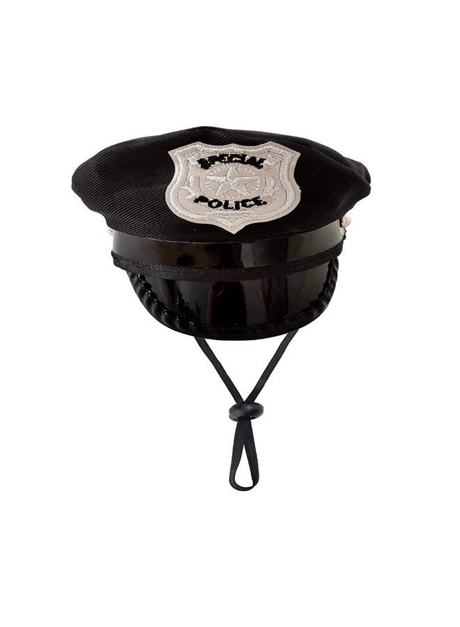 سوتشات قبعة شرطة للحيوانات الأليفة من Soochat، قبعة شرطة للكلاب والقطط، إكسسوارات تزيين الحيوانات الأليفة لحفلات الهالوين والكريسماس، دعائم تصوير حفلات لعب الأدوار - Image 1