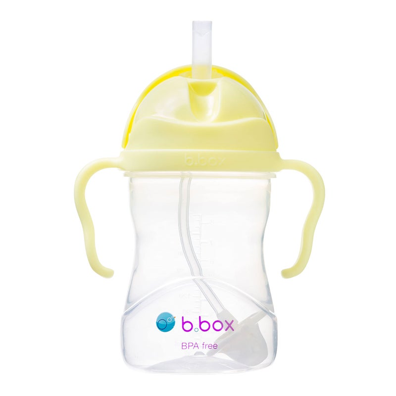 b.box Sippy Cup with Weighted Straw. Drink from any Angle, Leak Proof, Spill Proof, Easy Grip. BPA Free, Dishwasher Safe. For Babies 6m+ to Toddlers (Banana Split, 8oz) - Image 1