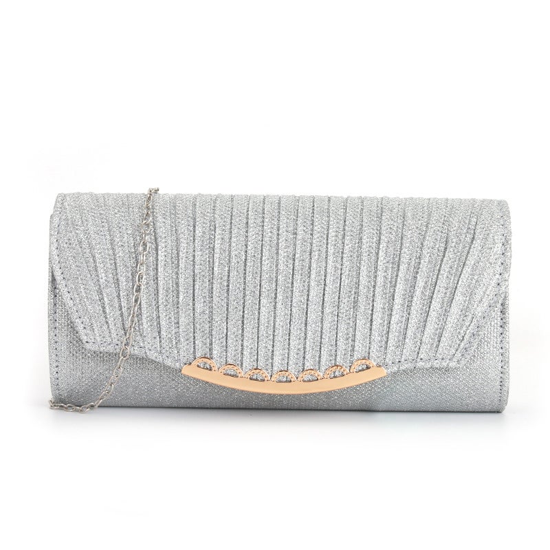 E-Commerce New Dinner Bag Stripesd Colorful Pleated Evening Bag Wedding Clutch Bag Women'S Clutch Bag - Image 1