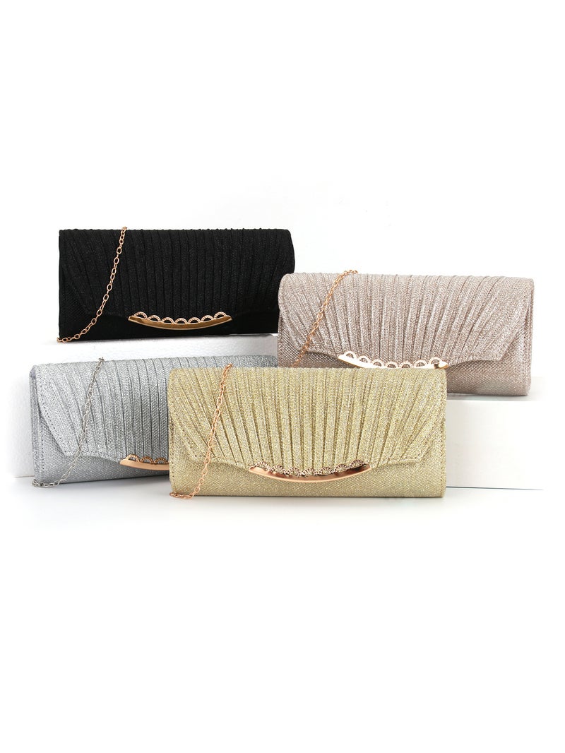 E-Commerce New Dinner Bag Stripesd Colorful Pleated Evening Bag Wedding Clutch Bag Women'S Clutch Bag - Image 2