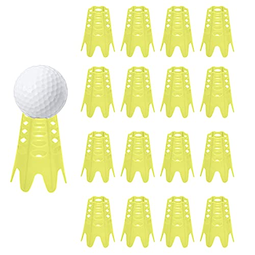 Ruyshu Golf Simulator Tees, Indoor Golf Tees for Simulator, Plastic Practice Golf Mat Tees for Winter Turf and Driving Range(Yellow) - Image 1