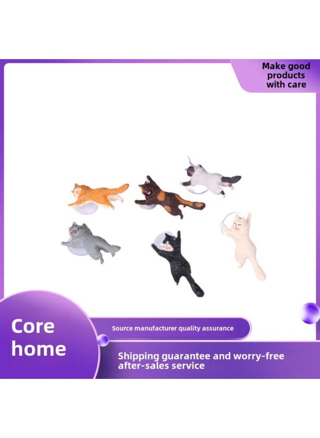 Generic Creative Gadgets Children's Adult Gift Toy Cat Reinforcements Mobile Phone Suction Cup Bracket Cute Kitten-Color:Black  - Image 3