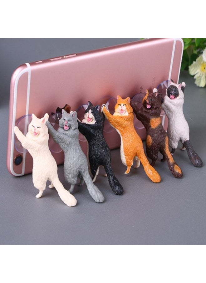 Generic Creative Gadgets Children's Adult Gift Toy Cat Reinforcements Mobile Phone Suction Cup Bracket Cute Kitten-Color:Black  - Image 4