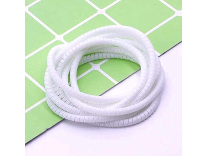 Redclip Cable Protector - 1.5 Meter/150 Cms Charging Winder | Full Size Spiral Triple Color Saver Compatible With iPhone Android Or Earphone (White) - Image 1