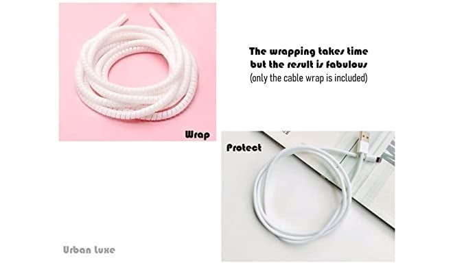 Redclip Cable Protector - 1.5 Meter/150 Cms Charging Winder | Full Size Spiral Triple Color Saver Compatible With iPhone Android Or Earphone (White) - Image 2