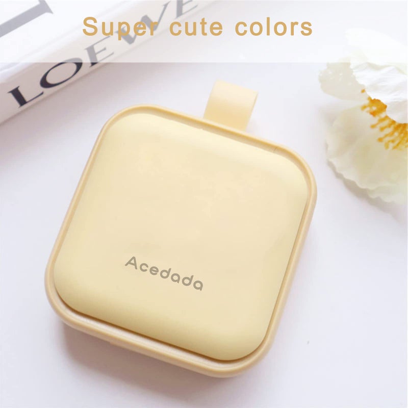 Acedada Small Pill Case, Cute Pill Box - Acedada Travel Daily Pill Organizer, Portable Pretty Pill Container for Purse Pocket, Compact Medicine Holder for Vitamins, Fish Oils, Supplements, Yellow - Image 3