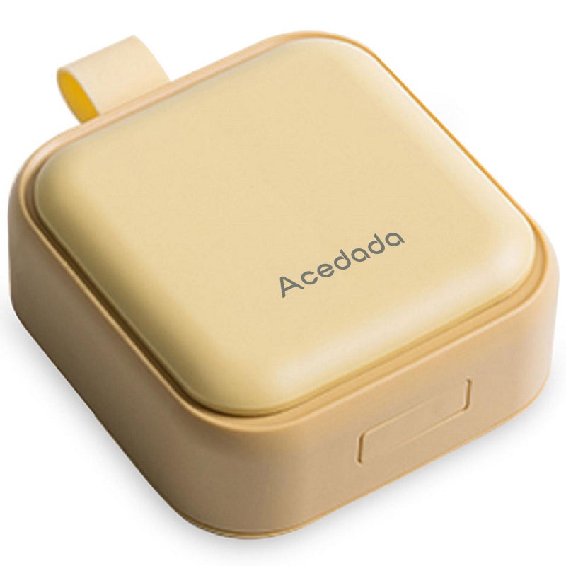 Acedada Small Pill Case, Cute Pill Box - Acedada Travel Daily Pill Organizer, Portable Pretty Pill Container for Purse Pocket, Compact Medicine Holder for Vitamins, Fish Oils, Supplements, Yellow - Image 1