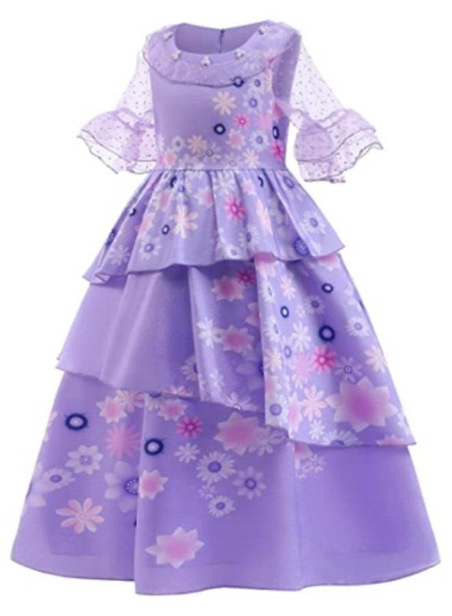 GGEROU فستان ميرا بيل للتنكر للفتيات، أزياء الأميرة إيزابيلا، ملابس عائلة مادريغالس السحرية للتنكر - Image 1