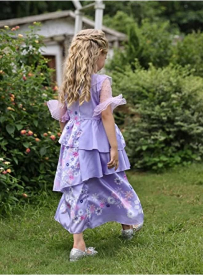 GGEROU فستان ميرا بيل للتنكر للفتيات، أزياء الأميرة إيزابيلا، ملابس عائلة مادريغالس السحرية للتنكر - Image 5