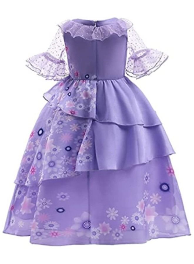 GGEROU فستان ميرا بيل للتنكر للفتيات، أزياء الأميرة إيزابيلا، ملابس عائلة مادريغالس السحرية للتنكر - Image 2