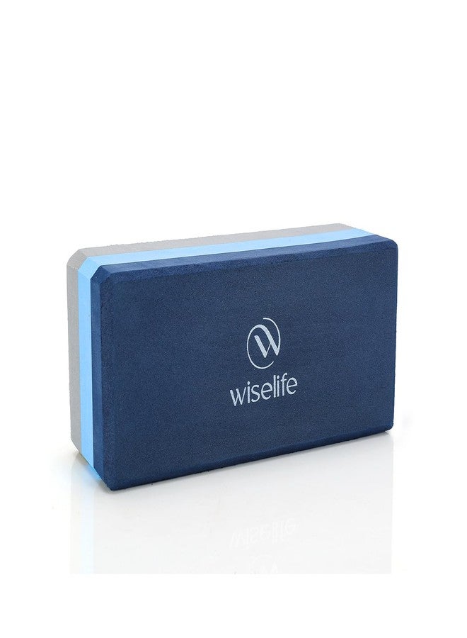 WiseLife Classic Yoga Block | Yoga Brick (Regular Size), High Density Premium TPE Foam Material, Soft Surface, Triple Layer for Optimum Balance, Support & Cushion (Single, Blue Grey) - Image 1