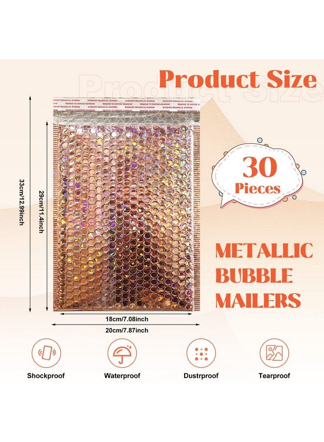 Loccmat 30 Pcs Holographic Bubble Mailers11 X 7 Inch Metallic Bubble Mailerspoly Padded Envelopeswaterproof Shipping Bagsself Sealing Thicken Cushion Envelopes For Mailingpackingsmall Business - Image 2