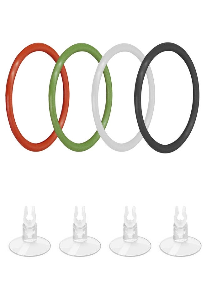 SnowTing 4 Pcs Upgraded Betta Fish Exercise Ring for Aquarium, Soft Silicone Training Loop with Suction Cup, Betta Fish Feeder Ring and Enrichment Toy, ID 2''/50 mm (Red, Green, White, Orange) - Image 2