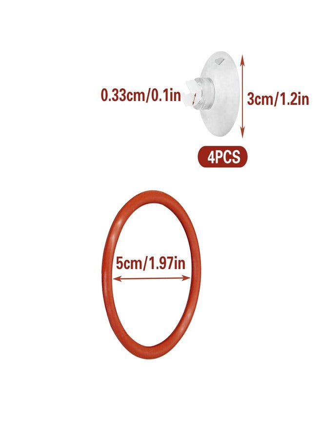 SnowTing 4 Pcs Upgraded Betta Fish Exercise Ring for Aquarium, Soft Silicone Training Loop with Suction Cup, Betta Fish Feeder Ring and Enrichment Toy, ID 2''/50 mm (Red, Green, White, Orange) - Image 3