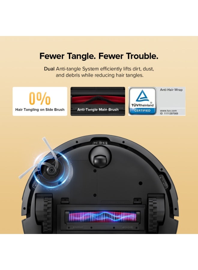 Roborock Q7 Pro Max Robot Vacuum and Mop Combo, 13,000Pa HyperForce Suction, Robotic Vacuum Cleaner, Dual Anti-Tangle System, APP-Controlled Mopping, LiDAR Navigation, for Pet Hair and Carpet, Black - Image 3