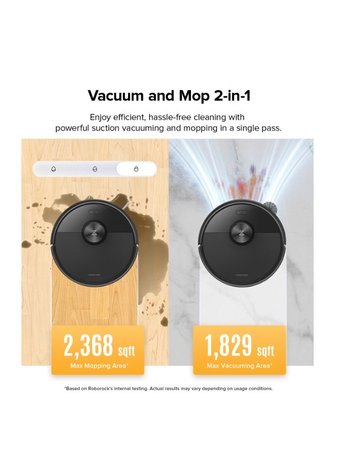 Roborock Q7 Pro Max Robot Vacuum and Mop Combo, 13,000Pa HyperForce Suction, Robotic Vacuum Cleaner, Dual Anti-Tangle System, APP-Controlled Mopping, LiDAR Navigation, for Pet Hair and Carpet, Black - Image 4