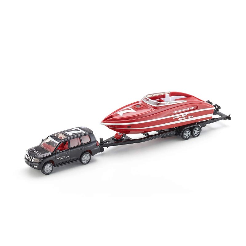 siku 2543, Car with Motorboat, 1:55, Metal/Plastic, Black/Red, Floating toy boat - Image 2