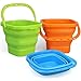 Amarlozn Jumbo Beach Sand Bucket Toy for Kids 3L Collapsible Sandbox Pail Easter Buckets 3 Pack Multi Use Tool for Garden Planting Camping Storage Fishing Washing Summer Holiday Travel Birthday Gifts - Image 2