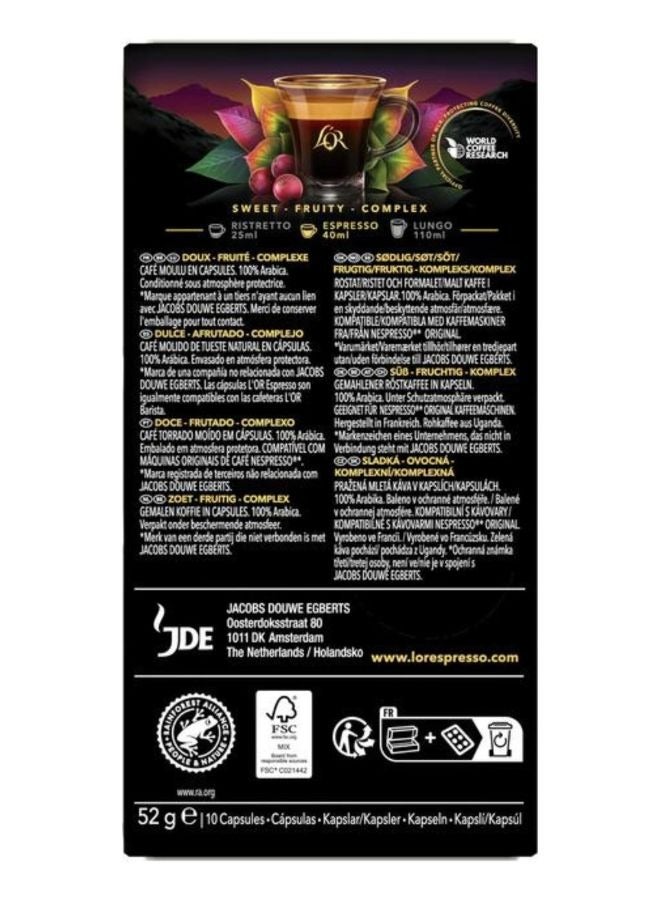 L'or Espresso Coffee Arabica Rwenzori Limited Edition Aluminium Capsules (Compatible with Nespresso Original Machine) 10 Capsules (52g) - Image 2