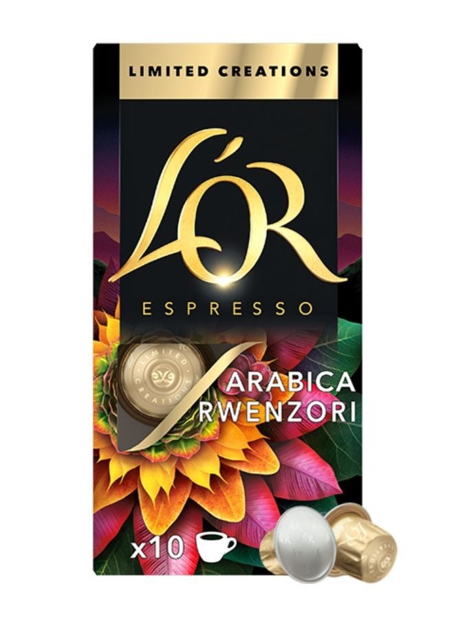 L'or Espresso Coffee Arabica Rwenzori Limited Edition Aluminium Capsules (Compatible with Nespresso Original Machine) 10 Capsules (52g) - Image 1