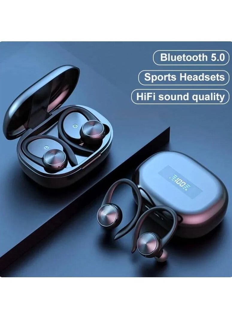 Generic - TWS R200 Bluetooth Headphones True Wireless Stereo Earphones Sports Wireless Earbuds Ear Hook Waterproof Headset with Microphone - Image 1