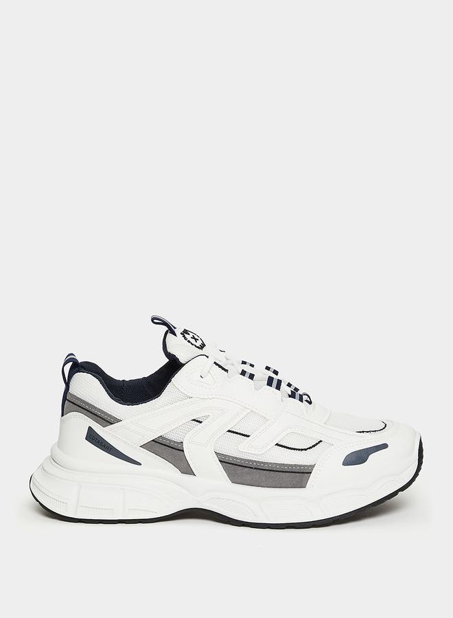 Styli Stitch Detail Front Lace Up Chunky Sneakers  - Image 1