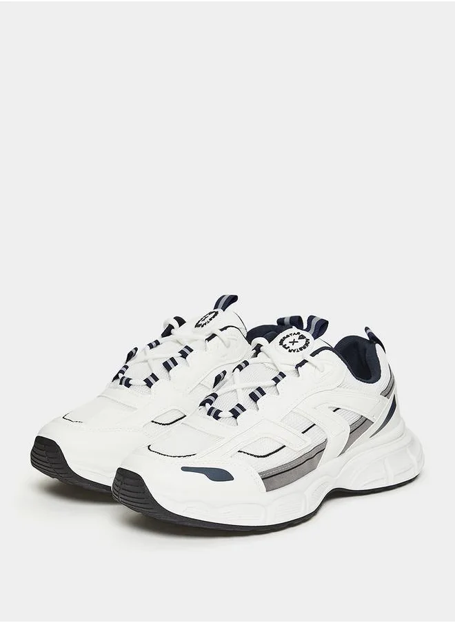 ستايلي Stitch Detail Front Lace Up Chunky Sneakers