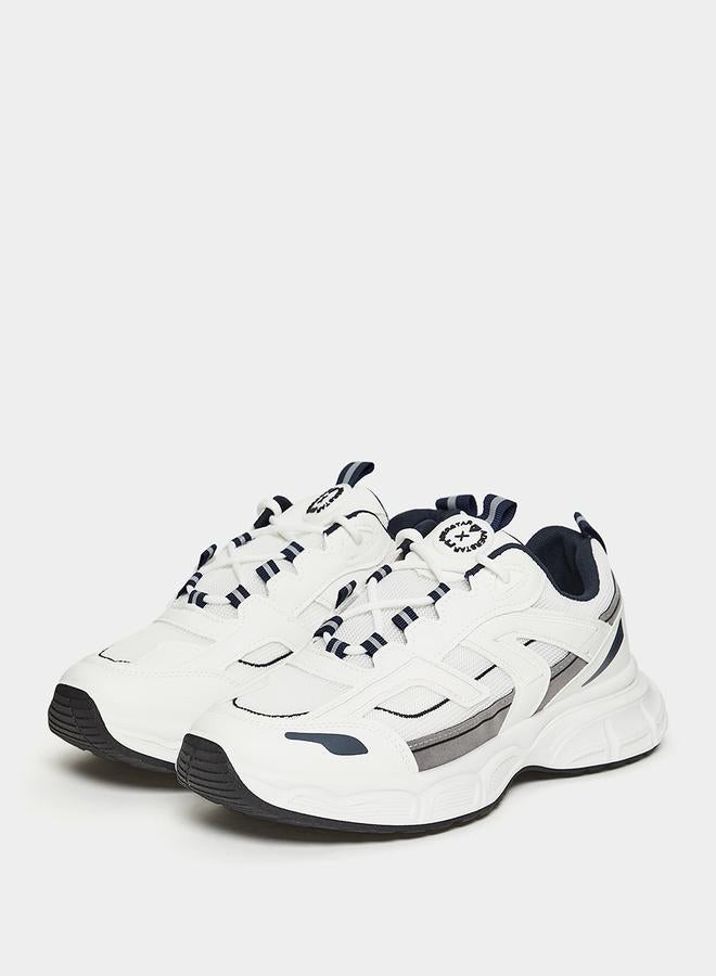 Styli Stitch Detail Front Lace Up Chunky Sneakers  - Image 2
