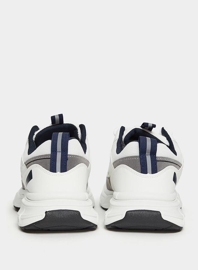 Styli Stitch Detail Front Lace Up Chunky Sneakers  - Image 3