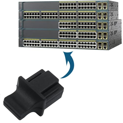 Moicstiy غطاء مضاد للغبار RJ45 من موكستي 50 قطعة، واقي غبار سيليكون لإيثرنت لمنافذ الألياف الضوئية والنحاس RJ45 - Image 5