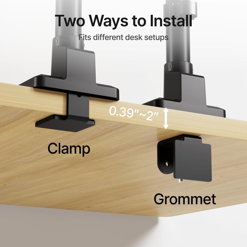 monTEK Tall Single Monitor Arm for 17 to 45 Inch Curved Screen Adjustable Upgraded Heavy Duty Ultrawide Monitor Arm Holds 35 Lbs Cable Management with C Clamp, Grommet Base, VESA 75/100mm, MA1007PBK - Image 5