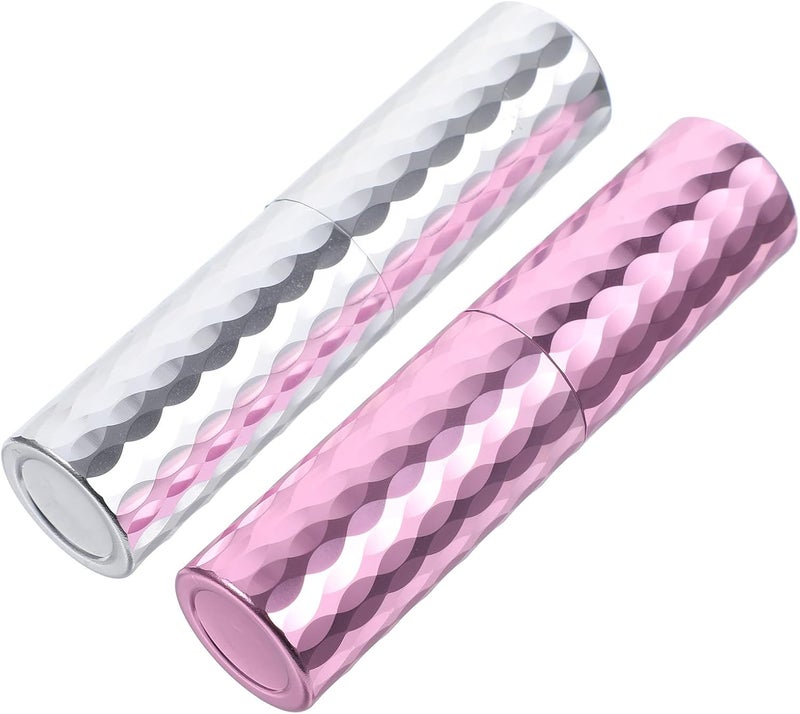 2pcs 8ml Refillable Travel Perfume Spray Bottles, Pocket Perfume Dispenser Set in Pink and Silver for Cosmetic Use - Image 1