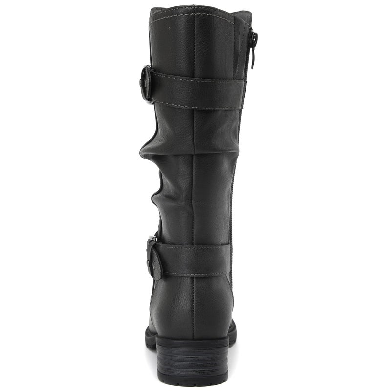 DECARSDZ Women's Fashion Mid Calf Black Boots For Women Dress Boot With Chunky Low Heel Style Zipper Comfort Booties - Image 4