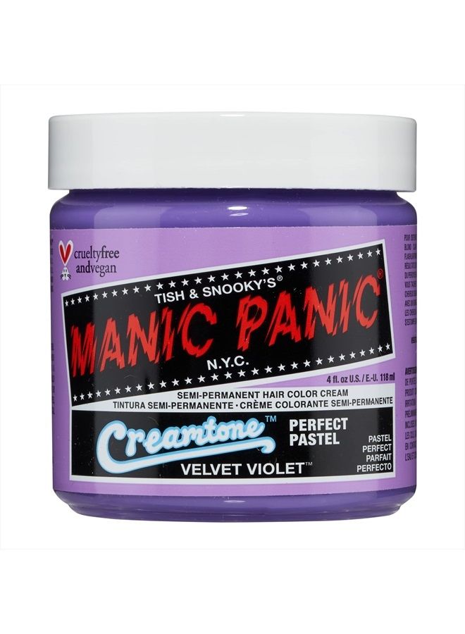 Manic Panic Velvet Violet Hair Dye - Creamtone Pastel Perfect - Semi Permanent Hair Color - Pastel Orchid Shade With Pink Undertones - Vegan, PPD & Ammonia Free - For Coloring Hair on Women & Men - Image 1