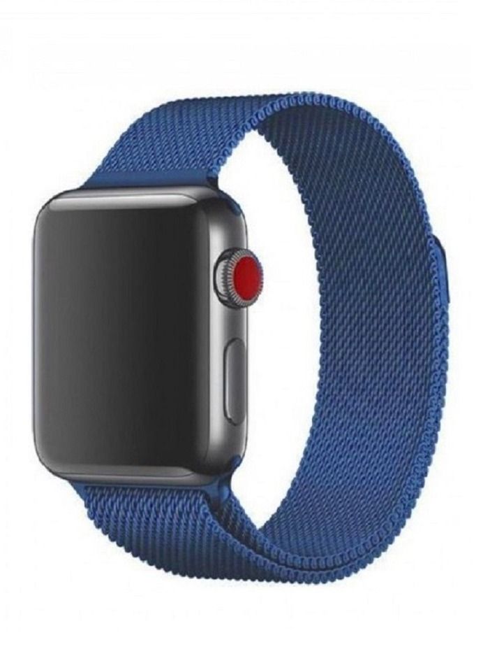 Apple Watch 38mm 40mm 41mm Stainless Steel Milanese Mesh Band Magnetic Loop Replacement Strap Blue - Image 1