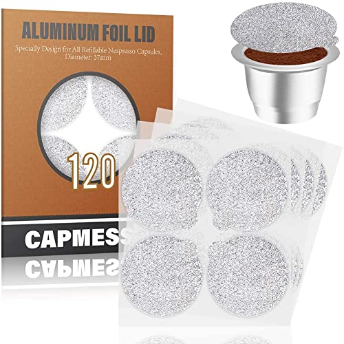 CAPMESSO Espresso Foils -Coffee Pod Seal Lids to Reusable Nespresso Capsules Refillable Pods Compatible with Nespresso Original Line Machines 120PCS/Package - Image 1