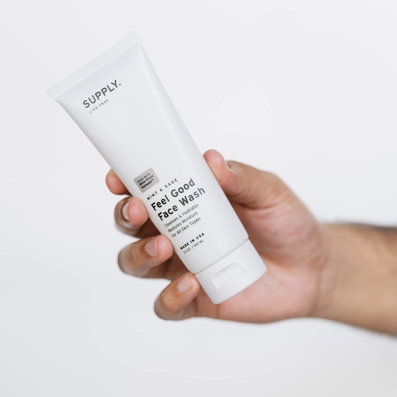 Supply Mens Face Wash - Plant-Based Face Wash Men's Cleanser with Aloe, Tea Tree & Mint - Gently Hydrates, Refreshes & Removes Impurities - Natural Skincare, 3.4 fl oz - Image 2