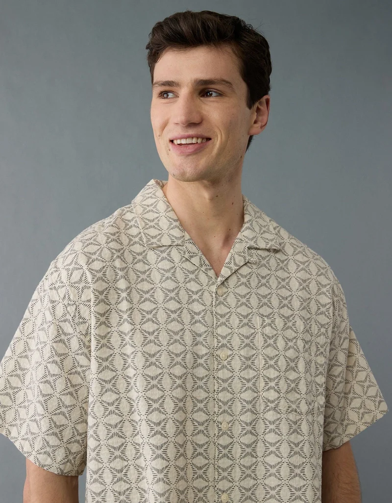 AE Poolside Printed Button-Up Shirt
