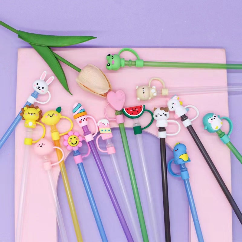 8-10Mm Creative Three-Dimensional Doll Straw Cap Silicone Straw Dust Cover Stanley Cup Straw Cover - Image 2