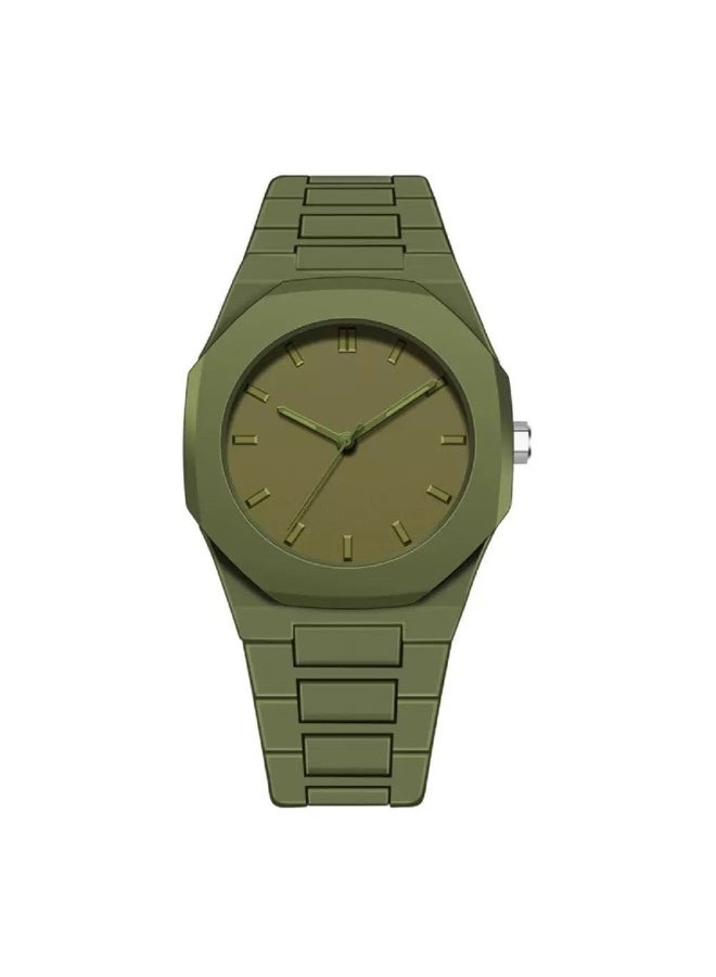 ساعة رجالية جديدة إبداعية عالية الجودة، ساعة رجالية كوارتز عربية ملونة للأعمال، للبيع بالجملة، باللون الأخضر النقي