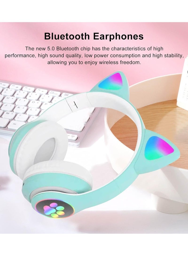 LED Light Up Wireless Stereo Cat Headset Headphones - Image 3
