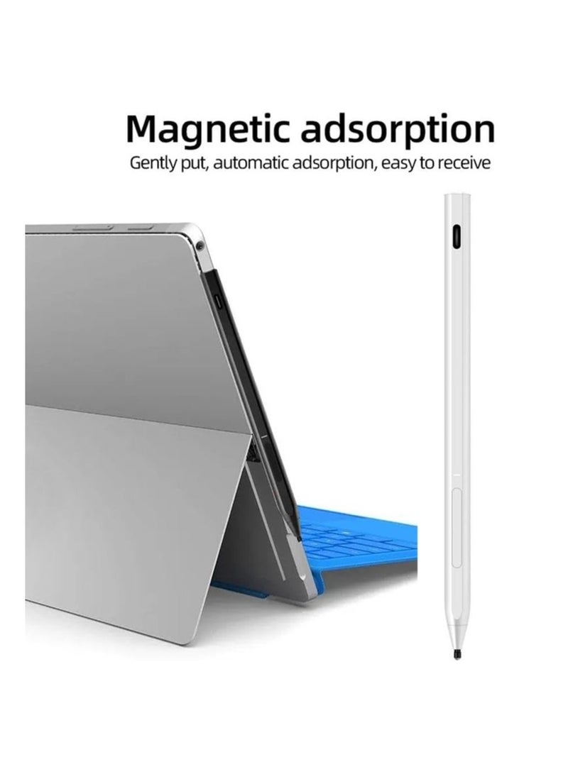 USI Protocol Stylus, USI Smart Stylus Fit for Lenovo Chromebook, Touch Screen Stylus for Usi Os, Sensitive Pencil, Pressure Pencil for Hp Chromebook, Usb-C Fast Charge, 4096 Finest Control(White) - Image 2