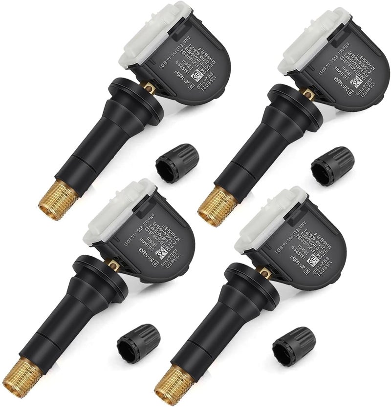 Yikesai حساس ضغط الإطارات 315MHz بديل حساس TPMS لسيارات شيفروليه جي إم سي بويك كاديلاك همر بونتياك ساب ساتورن - بديل# 13598771 13598772 13586335 20923680، مجموعة من 4 أنظمة مراقبة ضغط الإطارات - Image 1