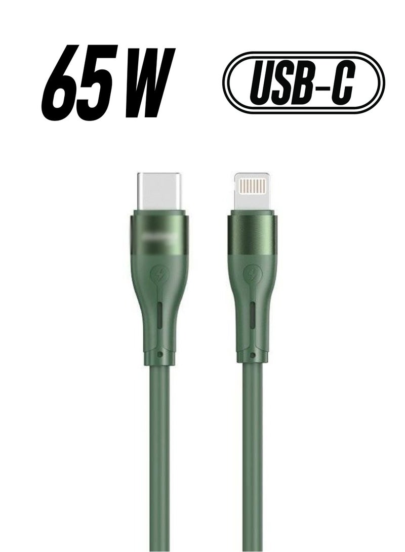 MODOS C36L PD Fast charging Cable 65W data cable 1000mm Green - Image 1