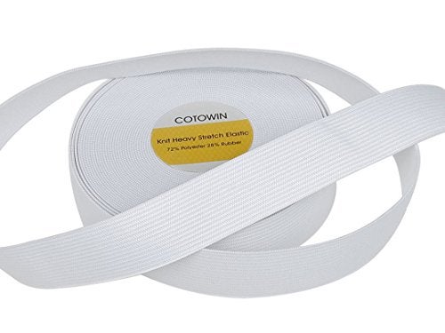 COTOWIN 1-Inch Wide White Heavy Stretch Knit Heavy Elastic (10 Yards) - Image 4