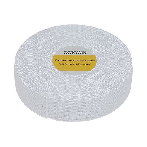 COTOWIN 1-Inch Wide White Heavy Stretch Knit Heavy Elastic (10 Yards) - Image 2