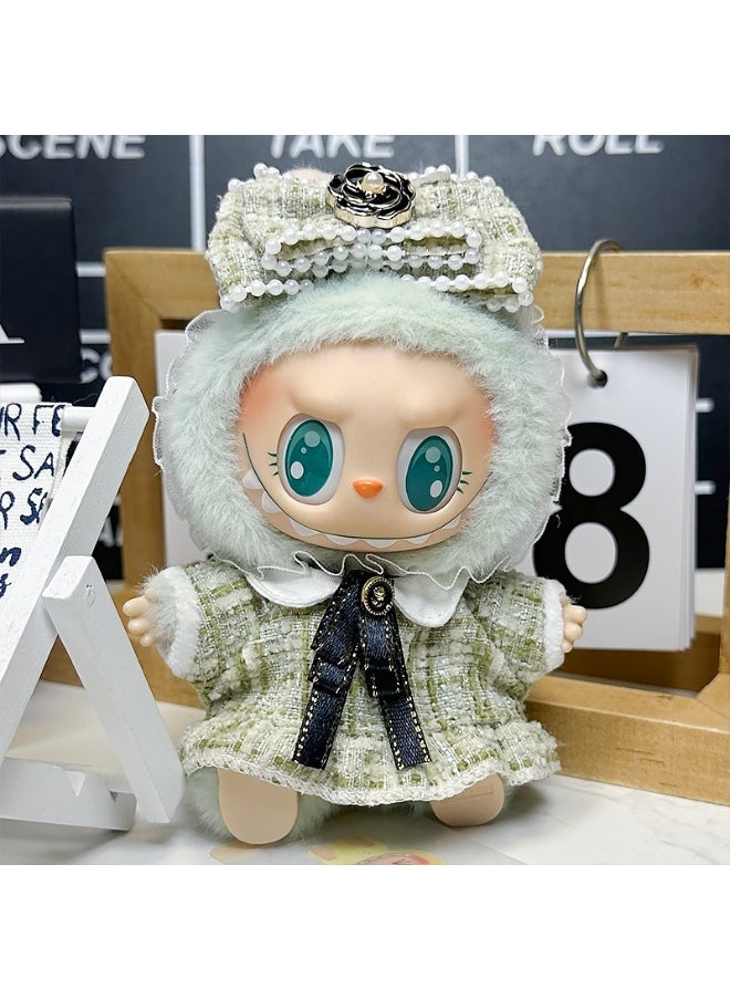 LABUBU LABUBU Universal Doll Green Chic Set – 3-Piece Outfit with Headpiece, Dress & Bow Tie – Fits Gen 1 & 2 Plush/Vinyl Dolls (Doll Not Included)  - Image 1