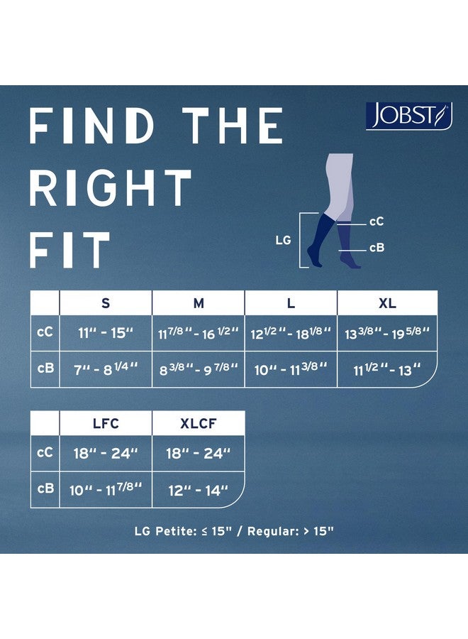 JOBST Relief Knee High Graduated Compression Socks 20-30mmHg - Comfortable Unisex Design - Closed Toe, Black, X-Large Full Calf