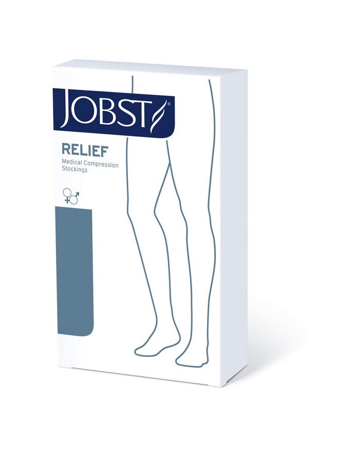 JOBST Relief Knee High Graduated Compression Socks 20-30mmHg - Comfortable Unisex Design - Closed Toe, Black, X-Large Full Calf