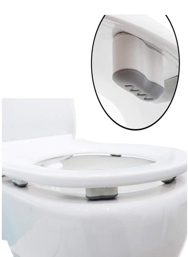 كويبي 8 قطع من مصدات مقعد المرحاض وحشية رفع غطاء المرحاض وفواصل عازلة لمقعد المرحاض مع لاصق قوي لغطاء المرحاض (أبيض) 4.5 × 1.7 × 2 سم - Image 4